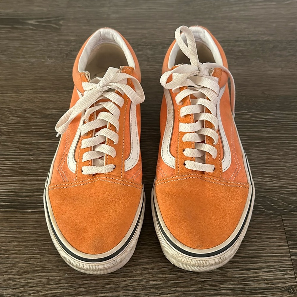 Orange old skool vans